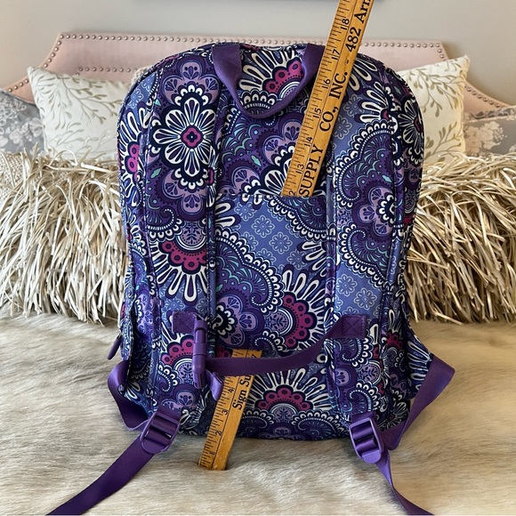 VERA BRADLEY Lilac Tapestry Lighten Up Essentials L Backpack Purple 2016 Pink - Picture 10 of 17